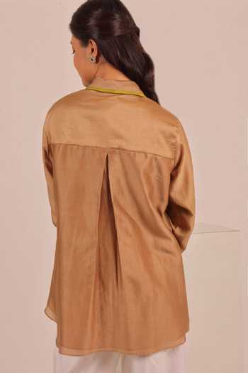 Myra Clothing Line Embroidered Chanderi Shirt 