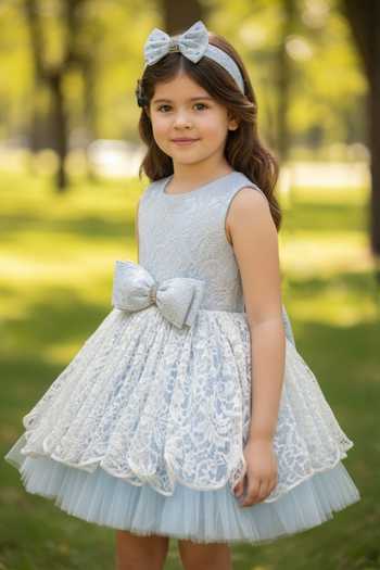 Pooja Wang Blue Lace Belle Dress Online at Aza Fashions Pooja Wang_Blue Lace Belle Dress _Online_at_Aza_Fashions