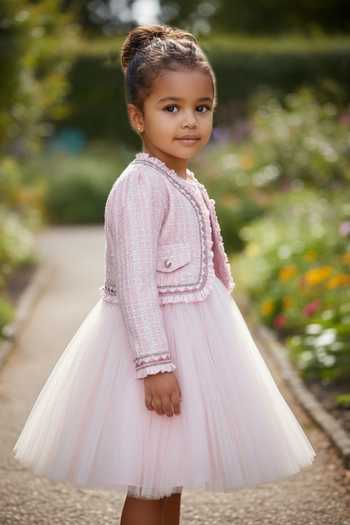 Pooja Wang Pink Net, Tweed Parisian Dress Online at Aza Fashions Pooja Wang_Pink Net, Tweed Parisian Dress _Online_at_Aza_Fashions