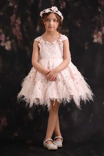 Pooja Wang Zane Feather Embellished Dress 