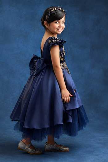 Pooja Wang Sapphire Embroidered Dress 