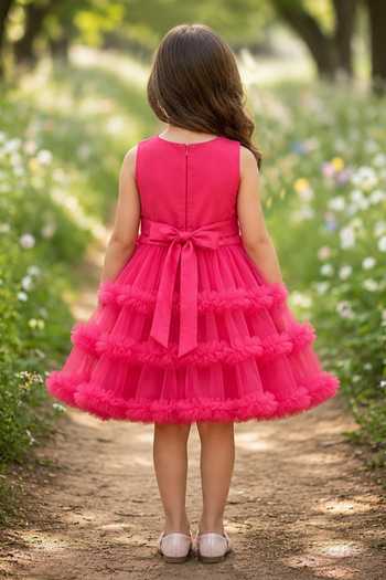 Pooja Wang Fuchsia Royale Ruffle Dress