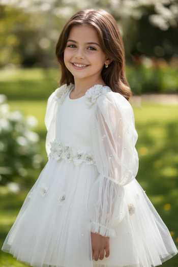 Pooja Wang Ivory Net Embroidered Dress Online at Aza Fashions Pooja Wang_Ivory Net Embroidered Dress _Online_at_Aza_Fashions