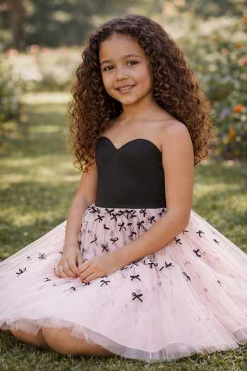 Pooja Wang Multicolor Satin, Net Blush Bow Colorblock Dress Online at Aza Fashions Pooja Wang_Multicolor Satin, Net Blush Bow Colorblock Dress _Online_at_Aza_Fashions