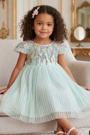 Buy Pooja Wang Green Net Enchanted Garden Embroidered Dress Online at Aza Fashions Buy_Pooja Wang_Green Net Enchanted Garden Embroidered Dress _Online_at_Aza_Fashions