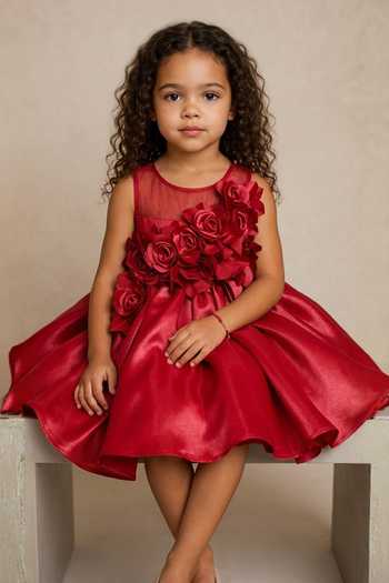 Pooja Wang Rose Crimson Dress 