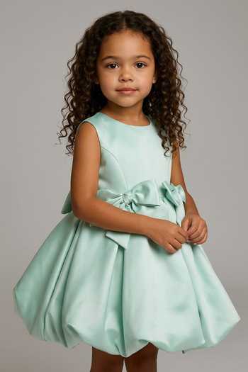 Buy Pooja Wang Green Satin Pure Bubble Hem Dress Online at Aza Fashions Buy_Pooja Wang_Green Satin Pure Bubble Hem Dress _Online_at_Aza_Fashions