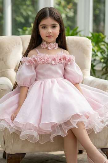 Pooja Wang Pink Organza Blush Blossom Princess Dress Online at Aza Fashions Pooja Wang_Pink Organza Blush Blossom Princess Dress _Online_at_Aza_Fashions