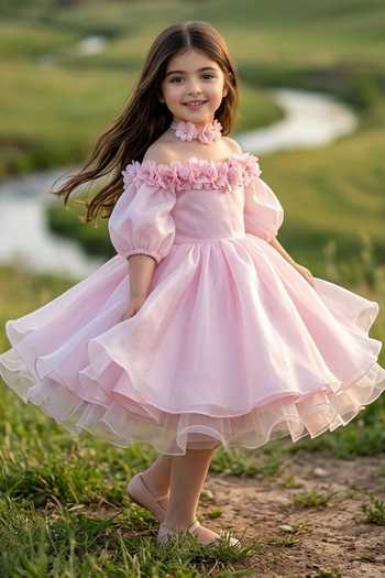 Buy Pooja Wang Pink Organza Blush Blossom Princess Dress Online at Aza Fashions Buy_Pooja Wang_Pink Organza Blush Blossom Princess Dress _Online_at_Aza_Fashions