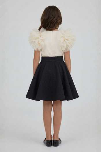 Pooja Wang Monochrome Ruffle Colorblock Dress 