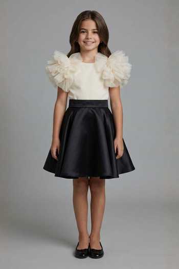 Pooja Wang Monochrome Ruffle Colorblock Dress 