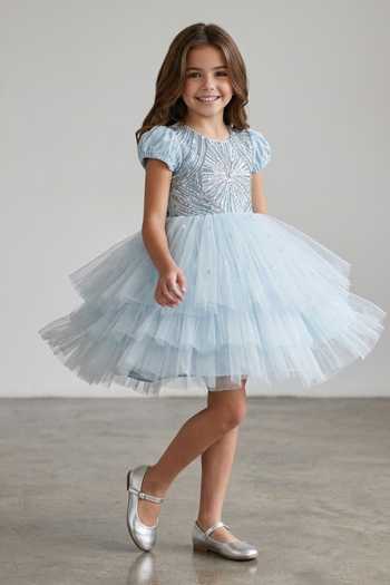 Pooja Wang Sky Blue Net Celestial Spark Dress Online at Aza Fashions Pooja Wang_Sky Blue Net Celestial Spark Dress _Online_at_Aza_Fashions