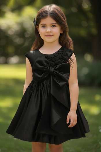 Pooja Wang Black Satin Noir Elan Dress Online at Aza Fashions Pooja Wang_Black Satin Noir Elan Dress _Online_at_Aza_Fashions