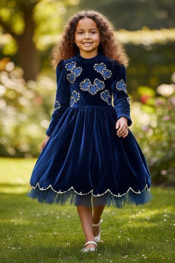 Pooja Wang Velvet Heart Applique Dress 