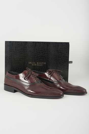 Salil Bhatia Panelled Leather Vintage Oxford Shoes 