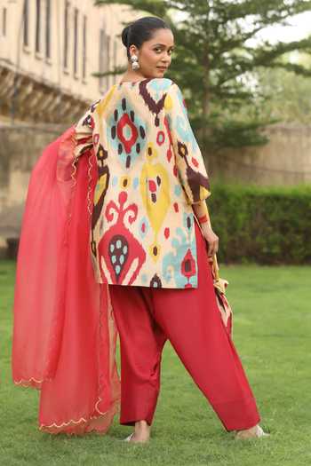Swati Wadhwani Couture Ikat Pattern Kurta Salwar Set 
