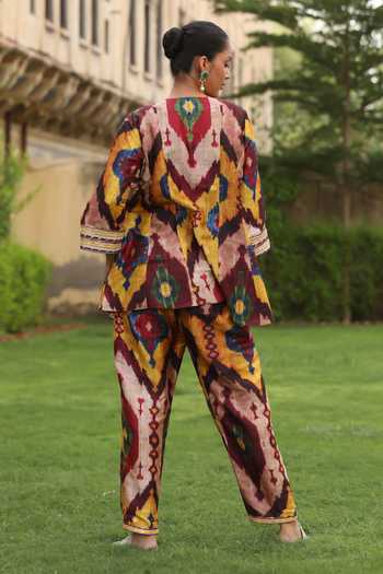 Swati Wadhwani Couture Ikkat Pattern Kurta & Pant Set 