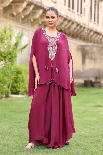 Swati Wadhwani Couture Dori Embroidered Kaftan & Pant Set 