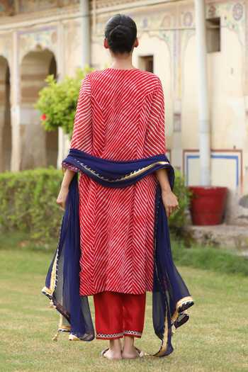 Swati Wadhwani Couture Leheriya Pattern Kurta Set 