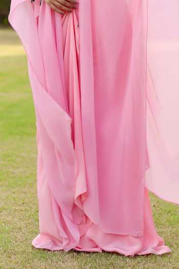 Buy Swati Wadhwani Couture Pink Crepe, Chiffon Round Neck Dabka Embroidered Kaftan And Skirt Set Online at Aza Fashions Buy_Swati Wadhwani Couture_Pink Crepe, Chiffon Round Neck Dabka Embroidered Kaftan And Skirt Set _Online_at_Aza_Fashions