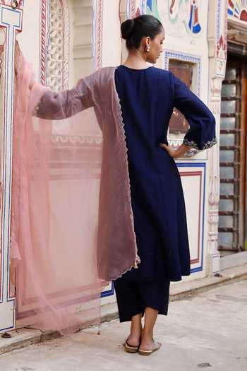 Swati Wadhwani Couture Dabka Zari Embroidered Kurta Set 