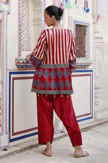 Swati Wadhwani Couture Ajrakh Print Kurta & Salwar Set 