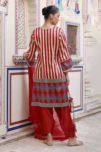 Swati Wadhwani Couture Ajrakh Print Kurta Set 