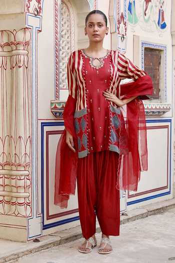 Swati Wadhwani Couture Ajrakh Print Kurta Set 