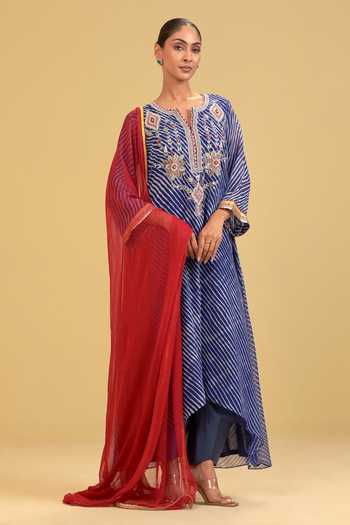 Swati Wadhwani Couture Leheriya Pattern Kurta Set 