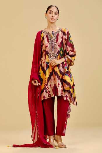 Swati Wadhwani Couture Ikat Pattern Kurta Set 