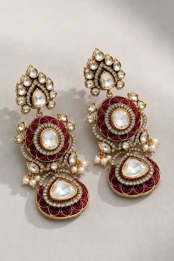 Buy Vivinia By Vidhi Mehra Red Ruby Polki Choker Set Online at Aza Fashions Buy_Vivinia By Vidhi Mehra_Red Ruby Polki Choker Set _Online_at_Aza_Fashions