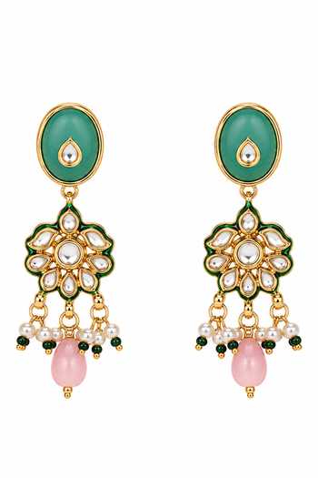 Vivinia By Vidhi Mehra Gold Plated Pastel Kundan Floral Choker Set Online at Aza Fashions Vivinia By Vidhi Mehra_Gold Plated Pastel Kundan Floral Choker Set _Online_at_Aza_Fashions
