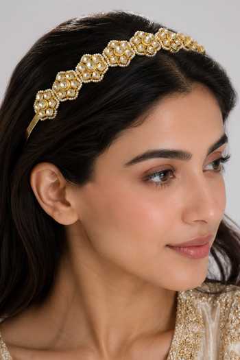 Vivinia By Vidhi Mehra Polki Floral Embellished Headband