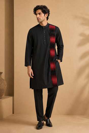 Mayank Modi - Men Cotton Silk Kurta Set