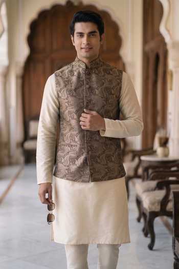 Dusala Salim Banarasi Zari Waistcoat