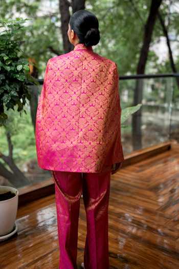 Dusala Mira Banarasi Cape & Pant Co-ord Set
