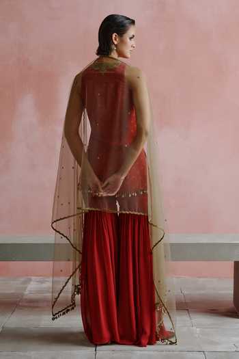 House of Arshiyaa Bandhani Pattern Kurta Gharara Set 
