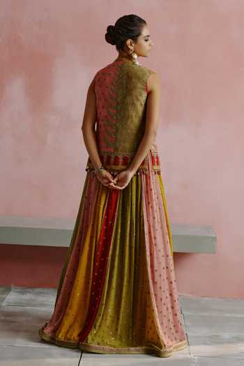 House of Arshiyaa Bandhani Pattern Jacket Lehenga Set 