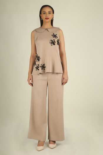 House Of Supriya Crystal Embellished Top & Pant Set 