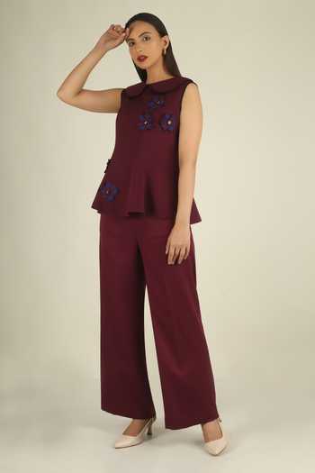 House Of Supriya Bead Embellished Top & Pant Set 