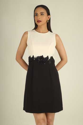 House Of Supriya Hand Embroidered Colorblock Dress 