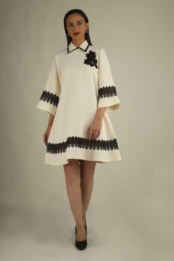 House Of Supriya Floral Applique Work Dress 