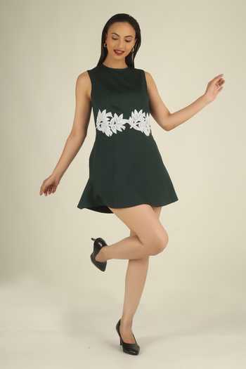 Buy House Of Supriya Green Crepe High Neck Placement Embroidered Dress Online at Aza Fashions Buy_House Of Supriya_Green Crepe High Neck Placement Embroidered Dress _Online_at_Aza_Fashions