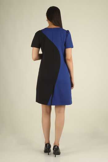 House Of Supriya Floral Applique Work Colorblock Dress 