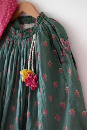 Shop Love The World Today Magenta Cotton Kopal Polka Dot Print Blouse And Lehenga Set Online at Aza Fashions Shop_Love The World Today_Magenta Cotton Kopal Polka Dot Print Blouse And Lehenga Set _Online_at_Aza_Fashions