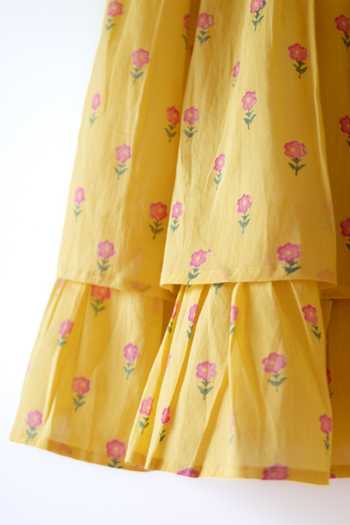 Shop Love The World Today Yellow Cotton Meera Striped Print Blouse And Lehenga Set Online at Aza Fashions Shop_Love The World Today_Yellow Cotton Meera Striped Print Blouse And Lehenga Set _Online_at_Aza_Fashions