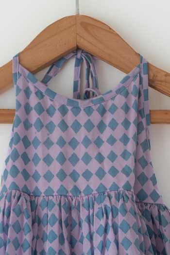 Shop Love The World Today Purple Cotton Saaz Geometric Print Dress Online at Aza Fashions Shop_Love The World Today_Purple Cotton Saaz Geometric Print Dress _Online_at_Aza_Fashions
