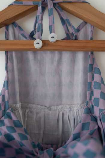Buy Love The World Today Purple Cotton Saaz Geometric Print Dress Buy_Love The World Today_Purple Cotton Saaz Geometric Print Dress