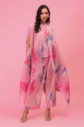 Preeti Mehta Petals Poetry Pleated Kaftan & Pant Set 