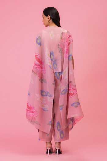 Preeti Mehta Petals Poetry Pleated Kaftan & Pant Set 